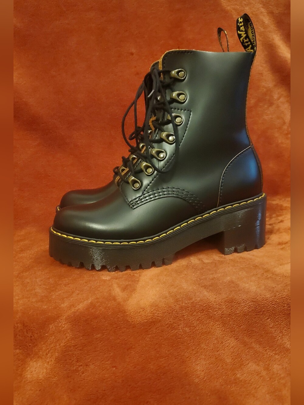 NEW Dr. Martens Black Lace-Up Platform Lug Boots